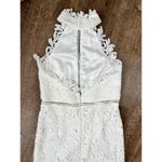 Lulus Divine Destiny White Lace Midi Dress Halter Bridal Bachelorette Bride Photo 5