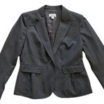 Loft Ann Taylor Petite Blazer Gray Button Front Pockets Career Blazer Size 8P Photo 7