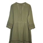 Gap Olive Green Lace Trimmed Button Front Midi Dress Boho Muslin Size XXL Photo 9