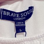 Brave Soul  LONDON WHITE STRAPPY SQUARE NECK RUCHED SNAP CROTCH TANK BODYSUIT L Photo 4