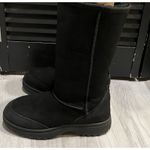 UGG Australia Tall Classic Tasman Braid Black Leather Sheepskin Boots Womes 6M Size 6 Photo 0