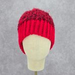 Red Crochet Knit Bucket Cap Hat Fun Vintage Y2K Funky Beanie Photo 1
