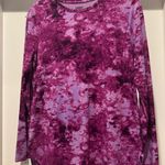 LANDS’ END Tie Dye Purple Long Sleeve Size M Tee, Festival Gorpcore Comfy Staple Pink Size M Photo 0