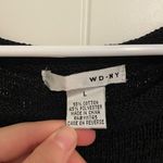 EUC WDNY women’s solid black loosely woven cuffed sleeve sweater large Photo 2