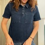 ASOS  Denim Polo TShirt  with front‎ pockets size 4 Photo 0