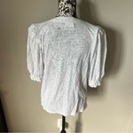 Nation Ltd  Women’s Puffer sleeve shirt top speckled Medium Pima Cotton Photo 5