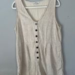 Madewell V-Neck Button Down Linen Romper 12 Photo 2