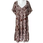 Her Destiny Women Tropical Floral Print Brown/White Maxi Long Dress NWOT Brown Size 2X Photo 5