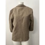 Vintage Women’s Chevron Tweed 100 Percent Wool Beige Blazer One Button Closure Brown Size M Photo 1