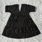 Wishlist DRESS WOMEN’S SHORT SLEEVE BABYDOLL SEQUINED in Black size S/M Photo 9