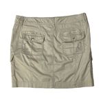 White House | Black Market WHBM Beige Cargo Skirt Embroidered Flap Pocket Above Knee Stretch Size 12 Photo 3