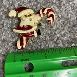 Santa Clause Riding a Candy Cane Christmas Enamel Pin Brooch Jewelry Vintage Photo 5