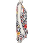 Loft  Dress Women XS White Multi Floral Flower Shift Dress Ruffle Sleeve Colorful Photo 1