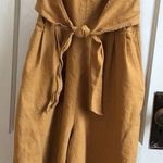 Greylin Mustard Yellow Linen Jumpsuit Photo 0