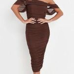 Missguided Ruched Bardot Mini Dress Photo 0