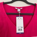 Three Dots Malibu Pink Cotton Top Double Gauze Cap Sleeves Women’s Size XXL New Photo 2