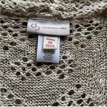 Sleeveless Open Knit Cream Cardigan 2X Longline White Photo 2