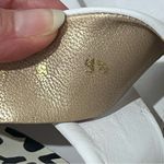 Stuart Weitzman NEW BLACK & WHITE LEATHER GRAFFITI PRINT LOGO SANDAL WEDGE 9.5 Photo 9