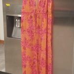Ted Baker ππ Rosaliy Full Length Swim Cover Up ~ Bright Pink Print Large NWT Photo 10