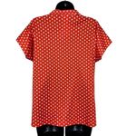 Vintage Teddi of California Polkadot Short Sleeve Collared V Photo 4
