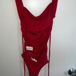 Boutique Lace Up Open Back Bodysuit Photo 3