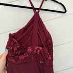 Xtraordinary  Women’s 3 Maroon Halter Sequin Dress Photo 3