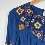Blue Rain  Dress Women Size XS NWT Blue Floral Embroidery Boho Spring Western Photo 4