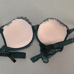 Victoria's Secret 💥Sale! Victoria’s Secret 32C Dark Green Push Up Bra With Rhinestones Photo 3