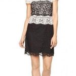 Milly • Gabrielle Dress color block lace two tone sheath black white cocktail Photo 1