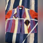 Sandy Starkman Colorful Geometric thick Patterned Jacket Orange Size M Photo 6