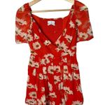 Urban Outfitters  UO Lula Red Floral Short Sleeve Romper XS Photo 52