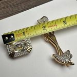 Woman In Long Dress / Carolee Rectangle Rhinestone Gold Tone Lot Of 2 Brooch Pin Photo 3