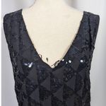 DKNY Vintage  Silk Sequin Sheer Cami Tank Top  Black Size Medium Photo 5