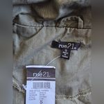Rue 21  100% Cotton Olive Green Hooded Zip-Up‎ Vest Size S Photo 5