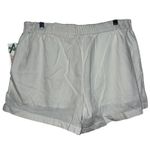 Abercrombie & Fitch White Linen Pull On Casual Bermuda Cargo Shorts Women Size L Photo 1