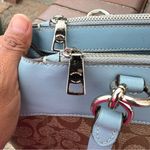 Coach Light Blue and Tan Signature Shoulder Bag Photo 10