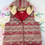 Free People  Quilted Reindeer Fair Isle Hooded Vest Women's Size S Photo 0