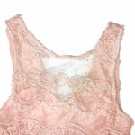 L'ATISTE Pink Sleeveless Crochet Lace Top Pleated Mini Dress Photo 3