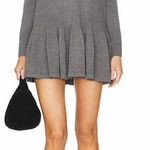 Free People NWOT  Time On My Side long Sleeve sweater Mini Dress Dark Grey sz L Photo 0