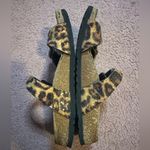 Birkenstock Sandals Birki's Tahiti Leopard Print 38 Glitter Double Strap US 8 Photo 2