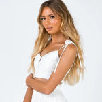 Princess Polly Sadie White Button Front Tie Shoulder Crop Top 10 Photo 2