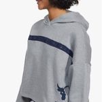 Under Armour Project Rock Long Sleeve Gray Cropped Oversized Hooded Sweatshirt Photo 0