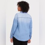 Torrid  Medium Wash Denim Fox Button Front Classic Fit Taylor Shirt - size 1 Photo 10