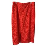 Halogen  Womens Red Bittersweet Floral Lace Overlay Pencil Skirt Size 2 Photo 4