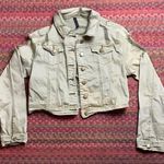 American Bazi DISTRESSED ARMY GREEN DENIM CROP BASIC JACKET Photo 0