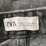 ZARA Hi Rise Cutoff Distressed Button Fly Jean Shorts Acid Wash, Size 4 Photo 3