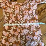 Fate Midi Dress Sz Small Floral Puff Balloon Sleeve Front Cut Out Cottagecore Brown Photo 12