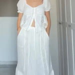 Free People Bali Alana Top & Pant Set in White XS Photo 0