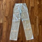 EXPRESS Silver Metallic Leather Pants Photo 5