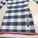 Ann Taylor Plaid Jacket & Skirt Set Size 2 Blue White Textured Button Blazer Photo 8